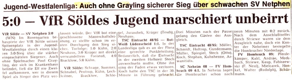VfR Sölde A-Jugend Westfalenliga - VfR Sölde - SV Netphen