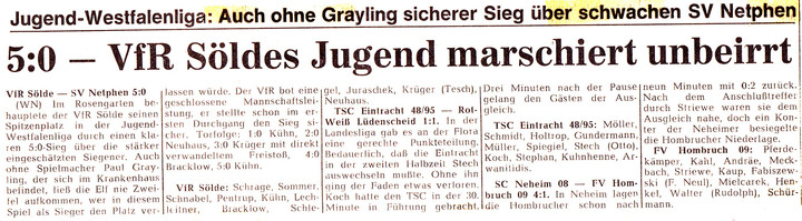 VfR Sölde A-Jugend Westfalenliga - VfR Sölde - SV Netphen