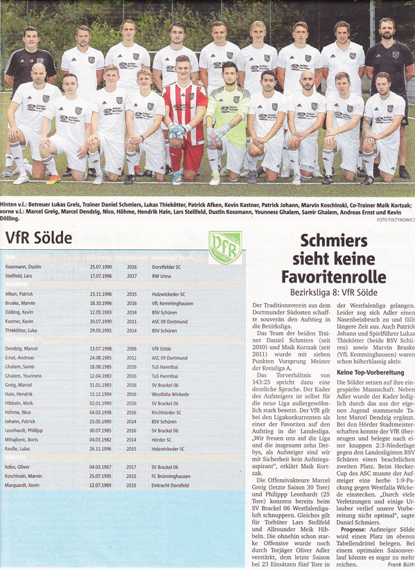 VfR Sölde 1. Mannschaft