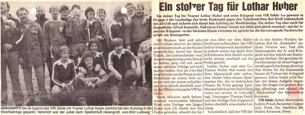VfR Sölde B-Jugend Aufstieg in die Westfalenliga
