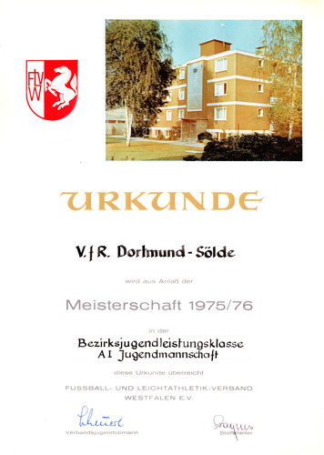 VfR Sölde A-Jugend Bezirksliga Meister