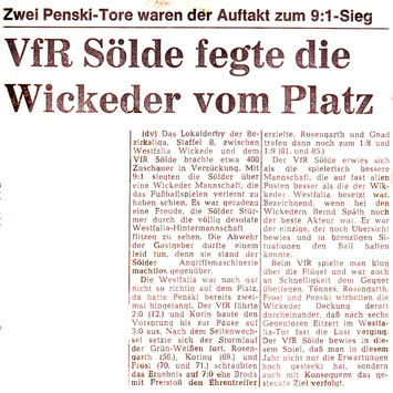 VfR Sölde 1.Mannschaft Bezirksliga Westfalia Wickede - VfR Sölde