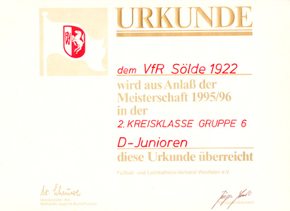 VfR Sölde D-Jugend 2.Kreisklasse Meister