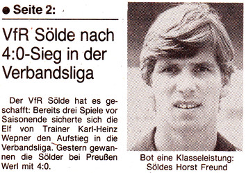 VfR Sölde 1. Mannschaft - Aufstieg in die Verbandsliga