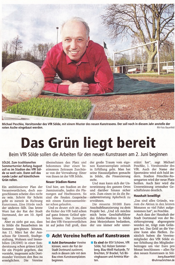 VfR Sölde - Neuer Kunstrasen und neuer Stadionname