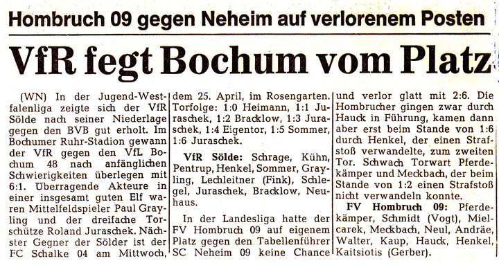 VfR Sölde A-Jugend Westfalenliga - VfL Bochum - VfR Sölde
