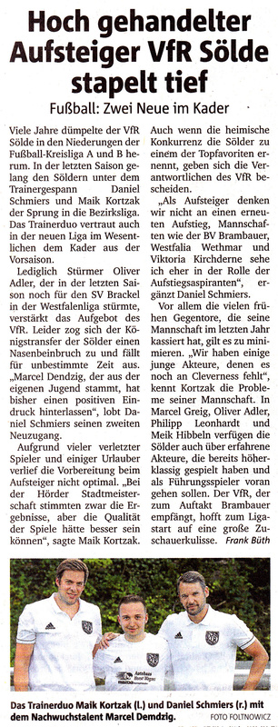 VfR Sölde 1. Mannschaft