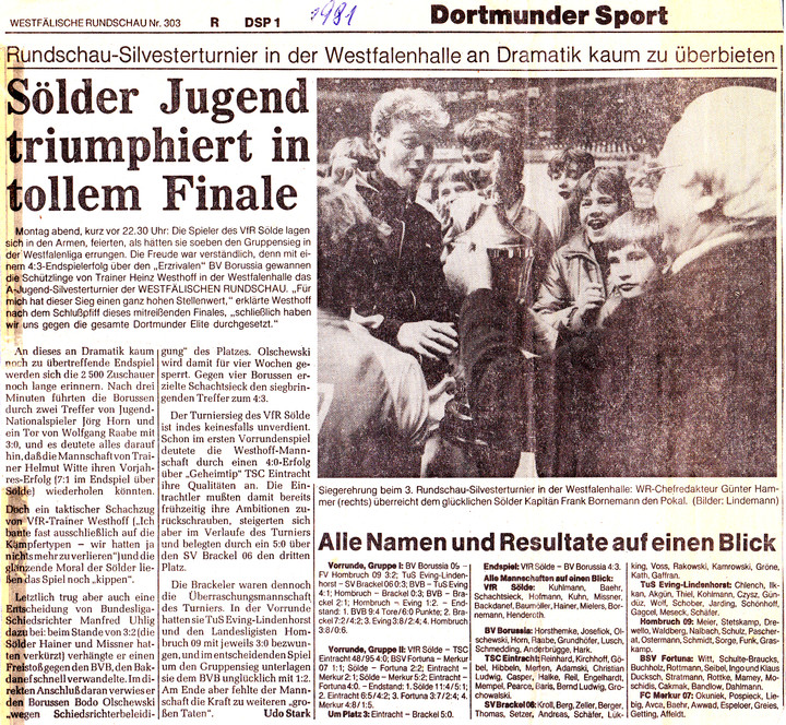 VfR Sölde A-Jugend Rundschau-Silvesterturnier