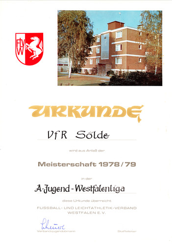 VfR Sölde A-Jugend Westfalenliga Meister