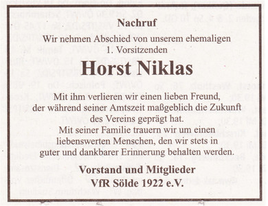 VfR Sölde Horst Niklas