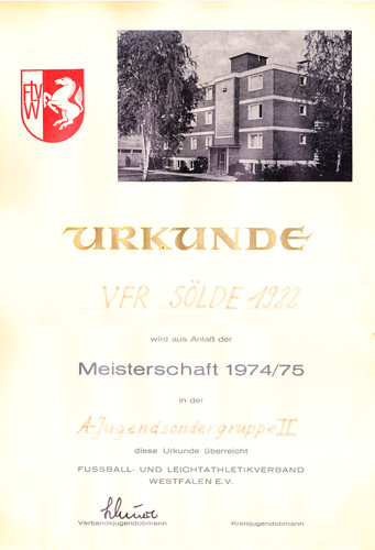 VfR Sölde A-Jugend Sondergruppe Meister