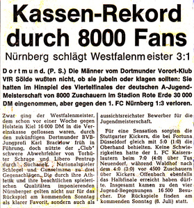 VfR Sölde A-Jugend Deutsche Meisterschaft - VfR Sölde - 1. FC Nürnberg