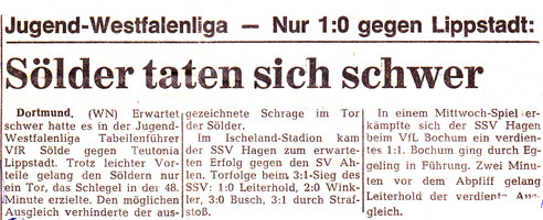 VfR Sölde A-Jugend Westfalenliga - VfR Sölde - Teutonia Lippstadt