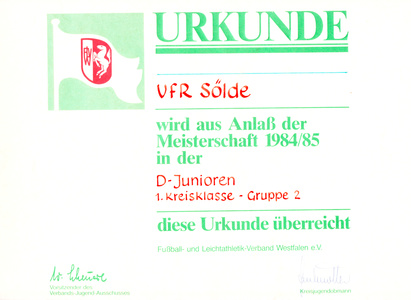 VfR Sölde D-Jugend 1. Kreisklasse Meister