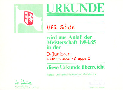 VfR Sölde D-Jugend 1. Kreisklasse Meister