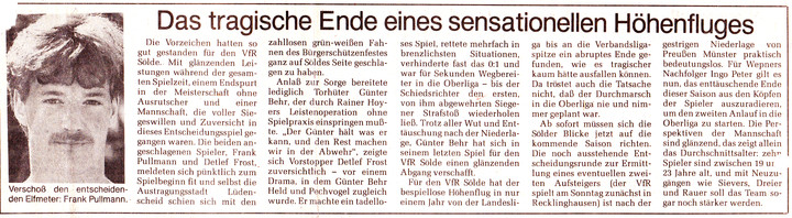 VfR Sölde 1. Mannschaft Aufstiegsspiel in die Oberliga VfR Sölde - SF Siegen